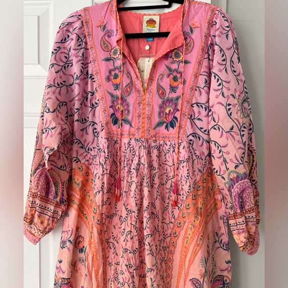Farm Rio Long Sleeve Bohemian Kaftan Maxi Dress - Picture 7 of 15
